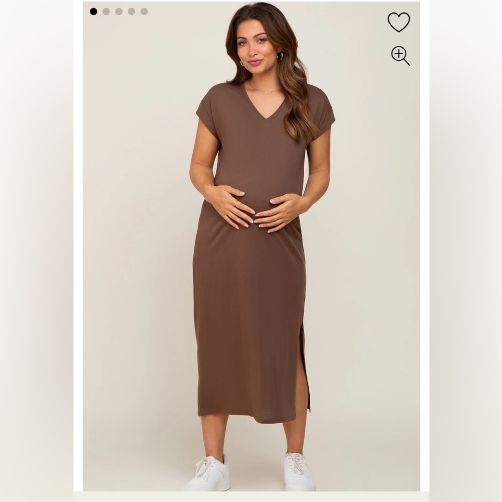 NWOT Pink Blush maternity midi t-shirt dress